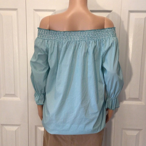 Grand & Greene Womens Green Boho Off The Shoulder Embroidered Top Size Medium - Picture 3 of 7
